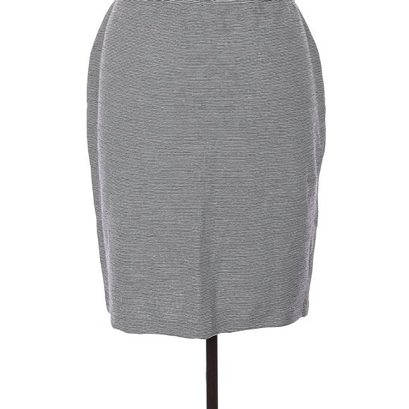 St. John Collection Gray and Black Striped Pencil Skirt, 16 - Picture 2 of 2